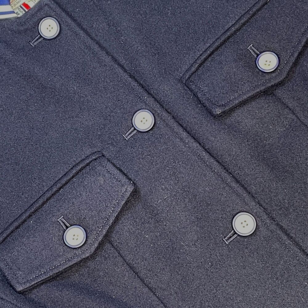 ~ Vintage RARE Armani Jeans Med Wool Military Jacket HTF Women's Button Up Lined - Picture 13 of 14